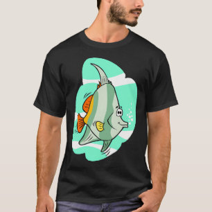 T-shirt Poisson de dessin animé tropical sarcelle
