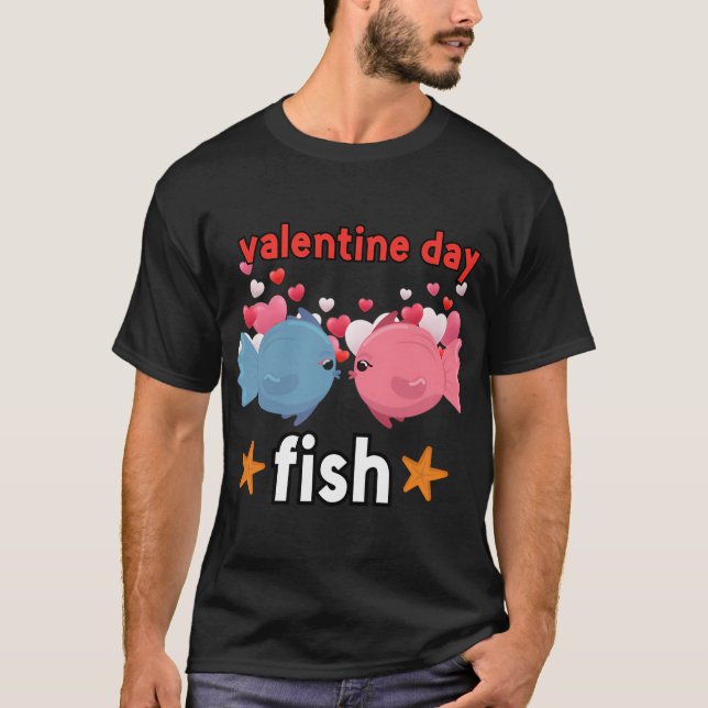 T-shirt poisson de la Saint-Valentin (Devant)
