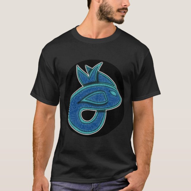 T-shirt Poisson de mer bleu (Devant)