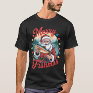 T-shirt Poisson de Noël Drapeau américain Xmas Patriotique