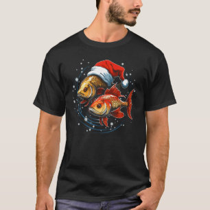 T-shirt Poisson de Noël Père Noël Chapeau Cadeau de Noël P