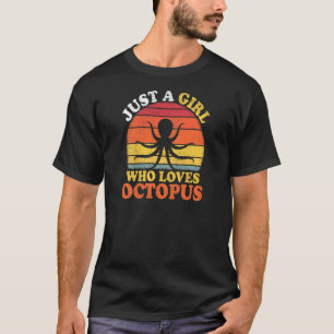 T-shirt Poisson De Poctopus Vintage Juste Une Fille Qui Ai