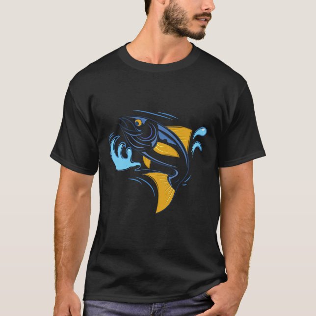 T-shirt Poisson De Thon Qui Saute De L'Océan (Devant)