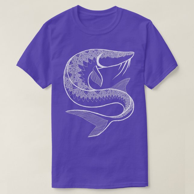 T-shirt Poisson d'esturgeon blanc (Design devant)