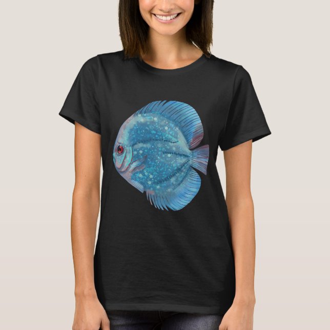 T-shirt Poisson Discus Bleu (Devant)
