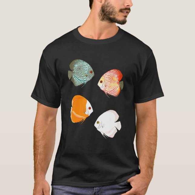 T-shirt Poisson Discus d'aquarium (Devant)