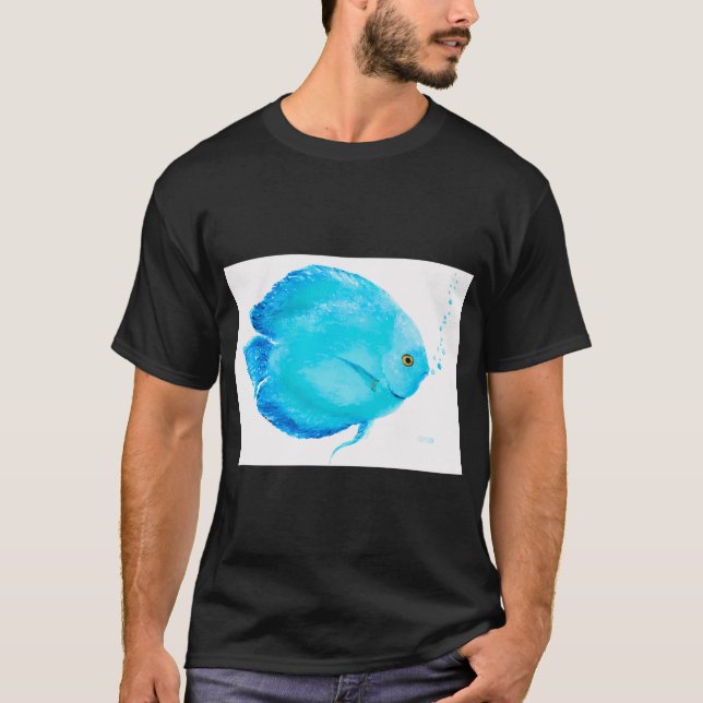 T-shirt Poisson Discus Tropical Turquoise (Devant)
