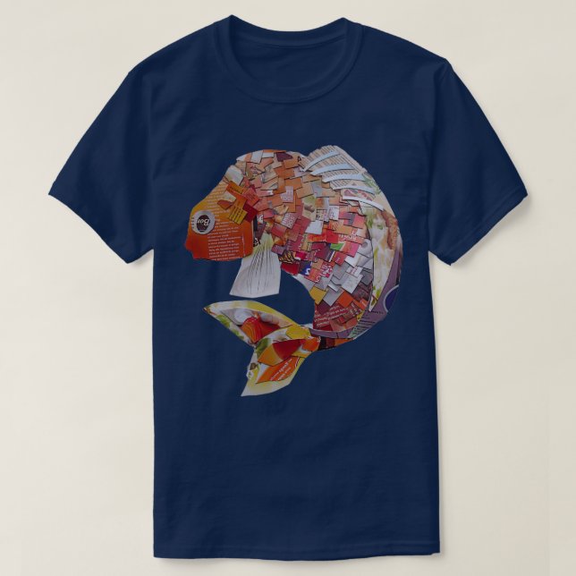 T-shirt Poisson d'or aux écailles carrés (Design devant)