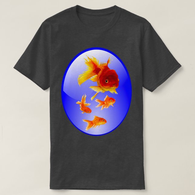 T-shirt Poisson d'or dans un aquarium (Design devant)