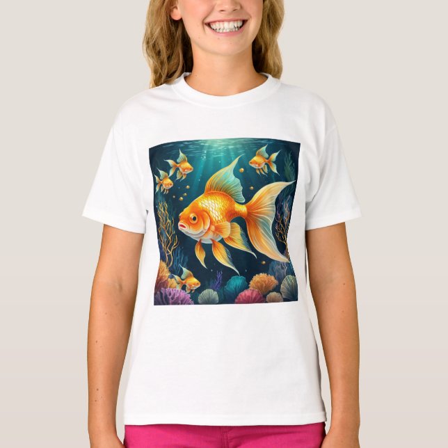 T-shirt Poisson d'or sous-marin (Devant)