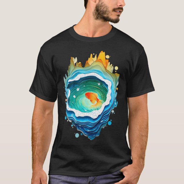 T-shirt Poisson doré dans le petit étang (Devant)
