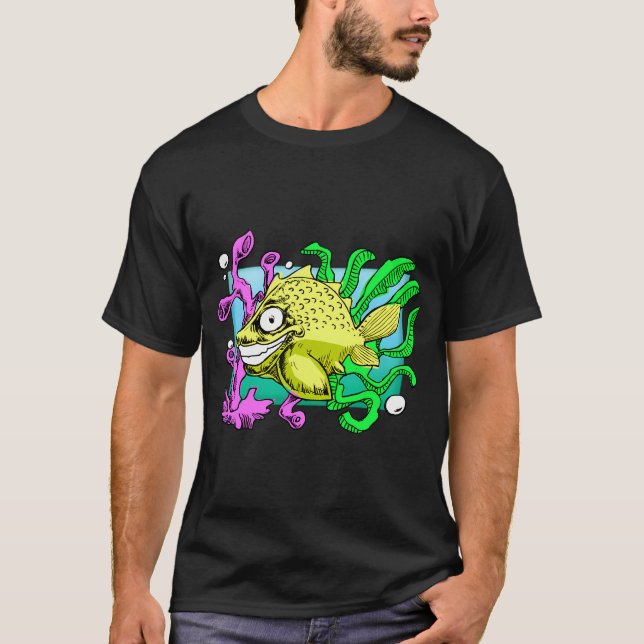 T-shirt Poisson Doré en Aquarium (Devant)