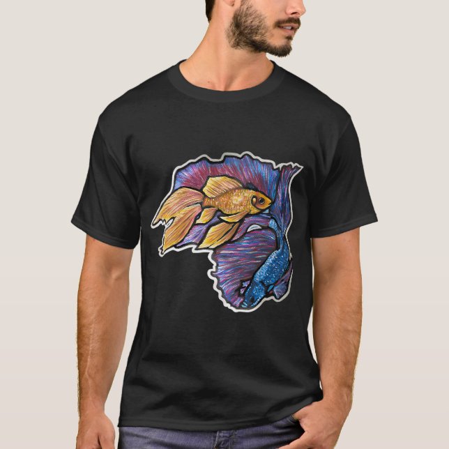 T-shirt Poisson doré & Poisson Betta demi-lune 1 (Devant)