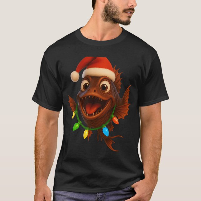 T-shirt Poisson-Dragon de Noël (Devant)