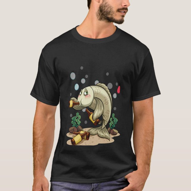 T-shirt Poisson Drôle Ivre (Devant)