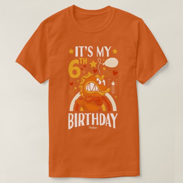 T-shirt Poisson du 6e anniversaire (Design devant)