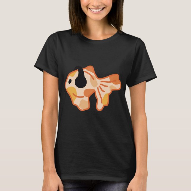 T-shirt Poisson écoutant de la musique (Devant)