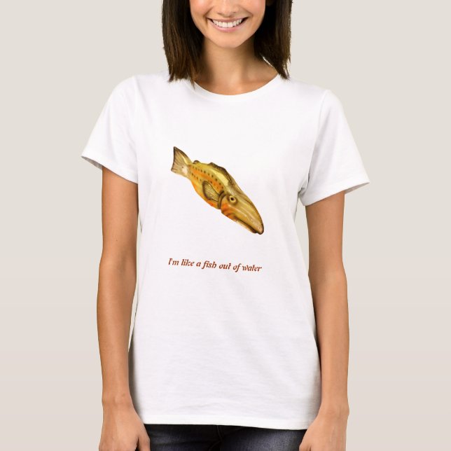 T-shirt poisson en bois (Devant)