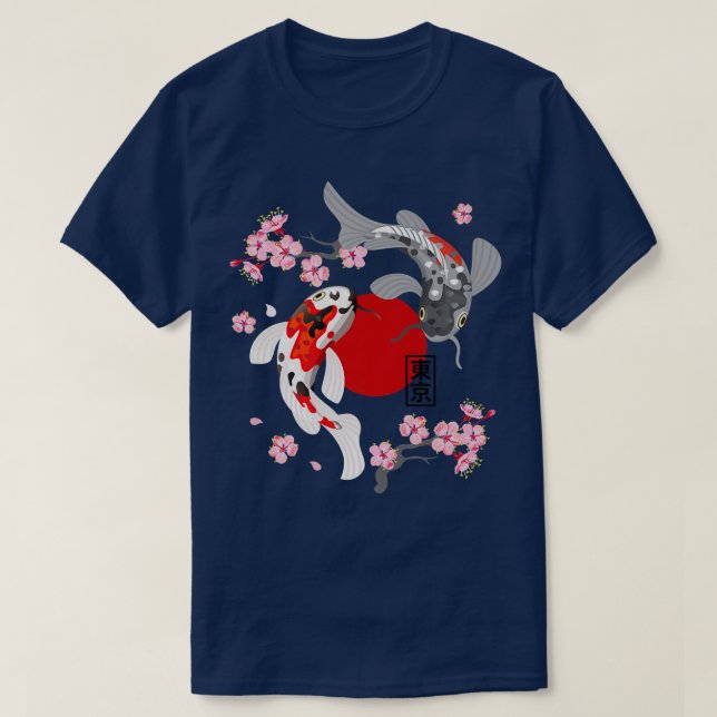 T-shirt Poisson en carpe japonais Sakura Nishikigi Poisson (Design devant)