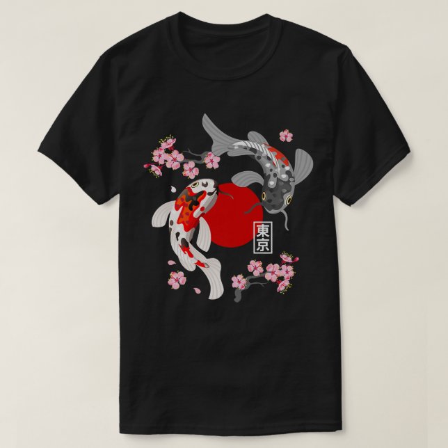 T-shirt Poisson en carpe japonais Sakura Nishikigi Poisson (Design devant)