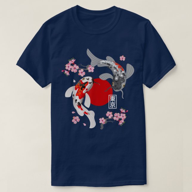 T-shirt Poisson en carpe japonais Sakura Nishikigi Poisson (Design devant)
