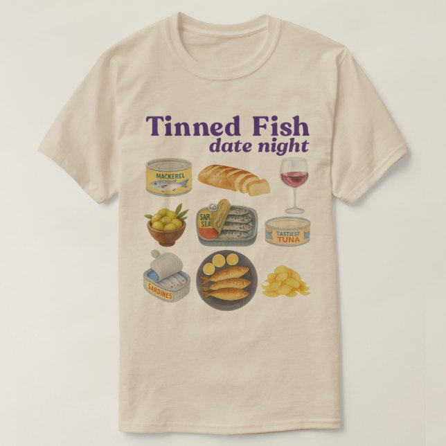 T-shirt Poisson en Conserve Soirée de Rendez-vous Bébé , P (Design devant)