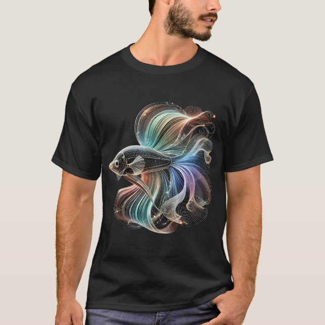 T-shirt poisson en verre arc-en-ciel (Devant)