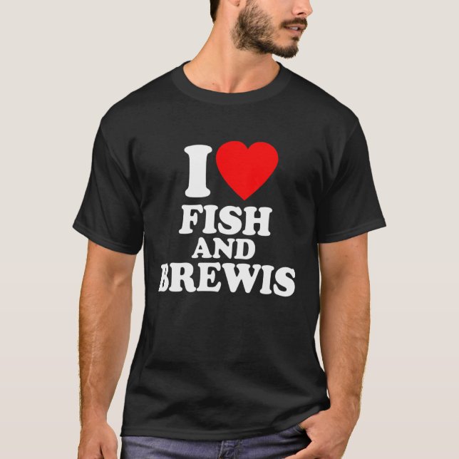 T-shirt Poisson Et Brewis Amour Coeur (Devant)
