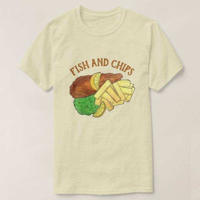 T-shirt Poisson et chips Pois British Pub Restaurant Resta (Design devant)