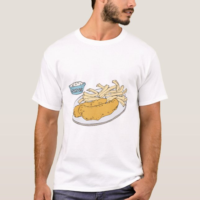 T-shirt poisson et frites (Devant)