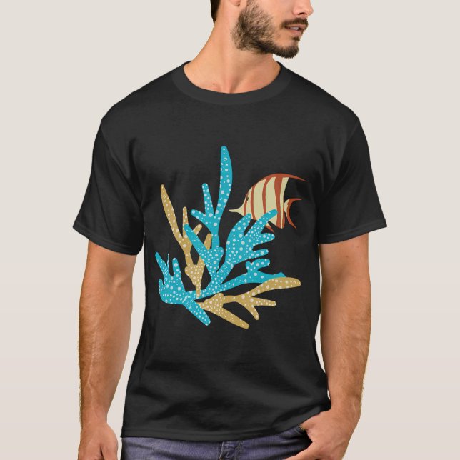 T-shirt poisson et récif (Devant)