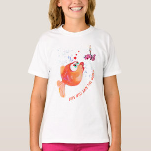 T-shirt Poisson et Ver Heureux - Texte Personnalis