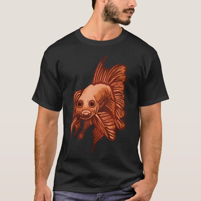 T-shirt Poisson étrange - poisson combattant siamois doré (Devant)