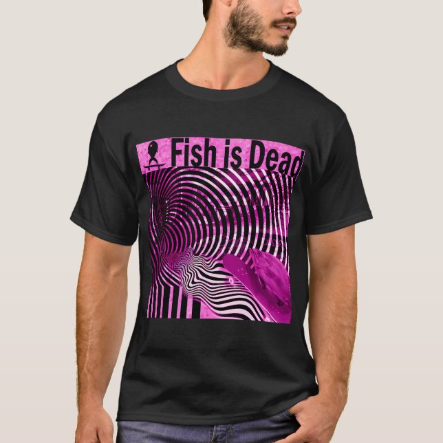 T-shirt Poisson faisant du skateboard sur des illusions Ro (Devant)