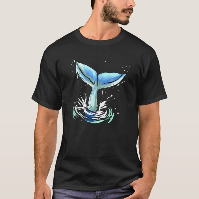 T-shirt Poisson Fin Baleine Pour Baleine Animal Océan (Devant)