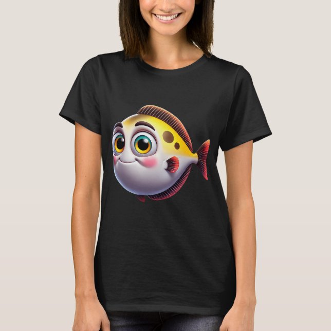T-shirt Poisson flétan adorable (Devant)