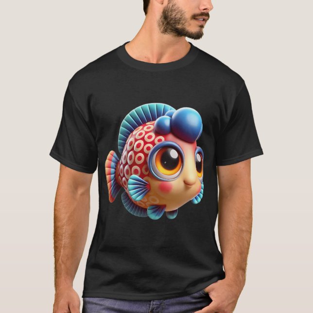 T-shirt Poisson Flowerhorn Adorable (Devant)