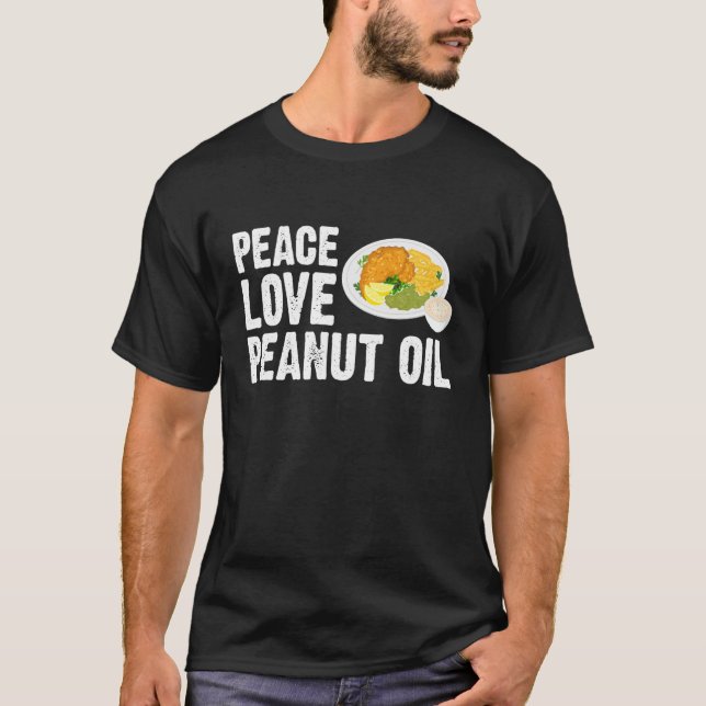 T-shirt Poisson Frit à l'Huile d'Arachide Peacee Love (Devant)