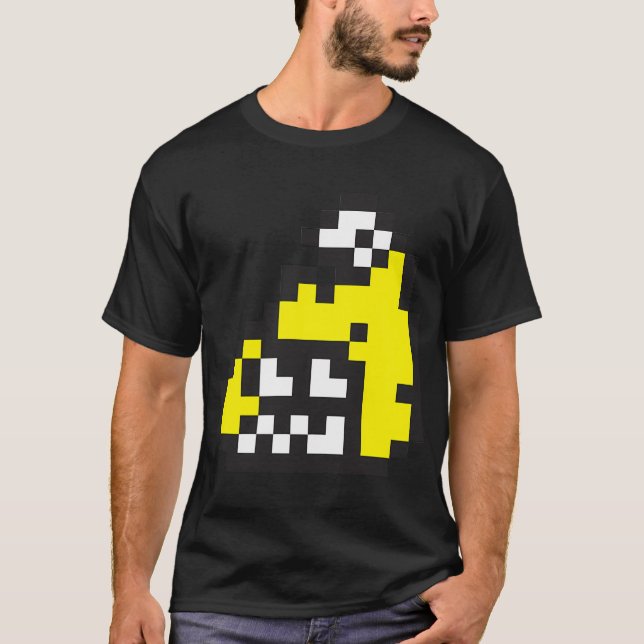 T-shirt Poisson frit Firefin Gris 8 bits (Devant)