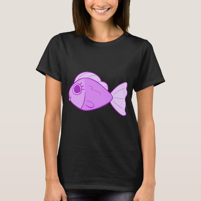 T-shirt Poisson Girly Violet (Devant)