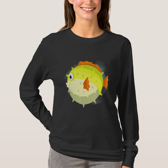 T-shirt Poisson-globe Créatures de l'océan profond et vie  (Devant)