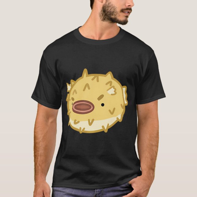 T-shirt Poisson-globe en colère - jaune (Devant)