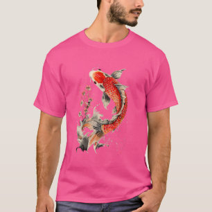 T-shirt Poisson japonais Koi et fleurs Natation Poisson ta