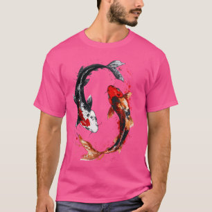 T-shirt Poisson japonais Koi tatouage Yin Yang Poisson