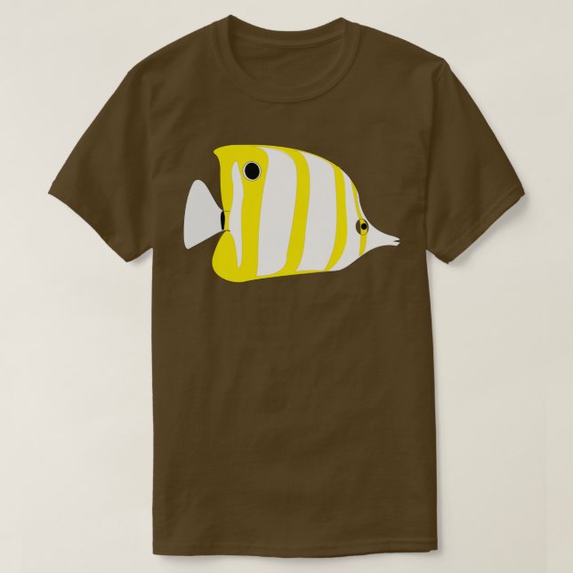 T-shirt Poisson jaune blanc rayé (Design devant)