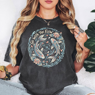 T-shirt Poisson Koi Fleur de Lotus Artistique Suivre Le Co
