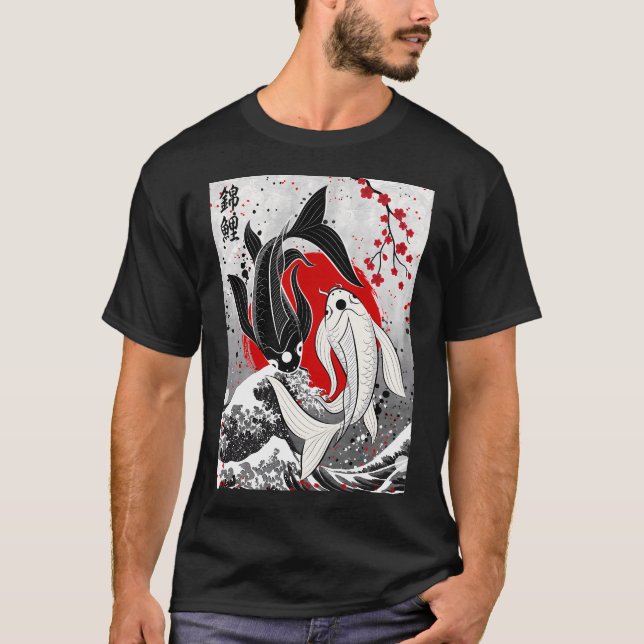 T-shirt poisson Koi - Yin Yang (Devant)