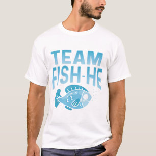 T-shirt Poisson Lui Ou Poisson Elle Sexe Révéler Fête Fami