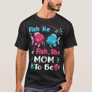 T-shirt Poisson Lui Ou Poisson Son Sexe Révèle Famille Cor