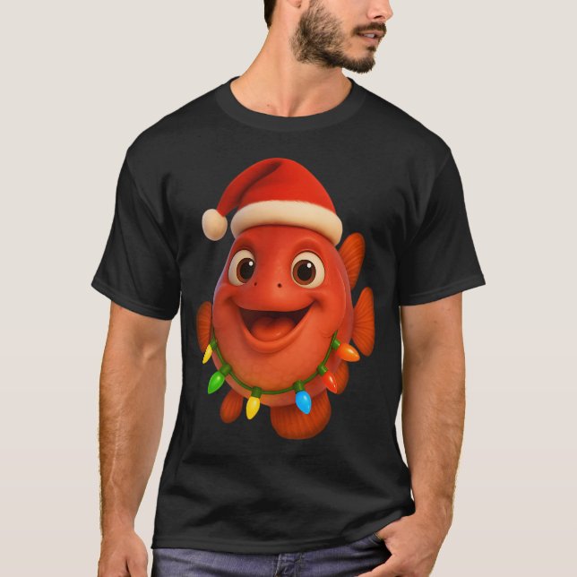 T-shirt Poisson lune de Noël (Devant)